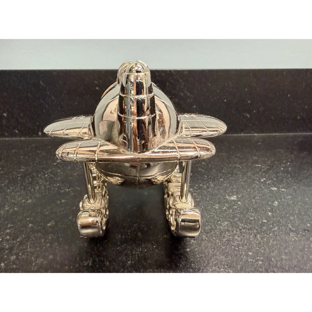 Reed & Barton Zoom Zoom Silverplate Airplane Coin‎ Bank 4.75